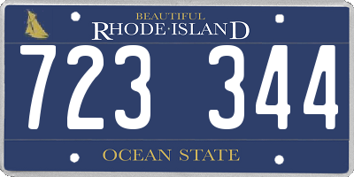 RI license plate 723344