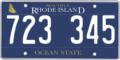 RI license plate 723345