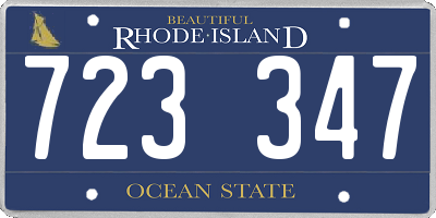RI license plate 723347