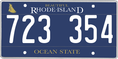 RI license plate 723354
