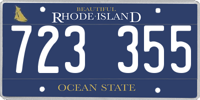 RI license plate 723355