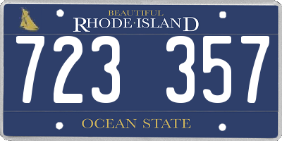 RI license plate 723357