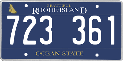 RI license plate 723361