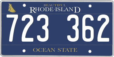 RI license plate 723362