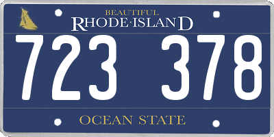 RI license plate 723378