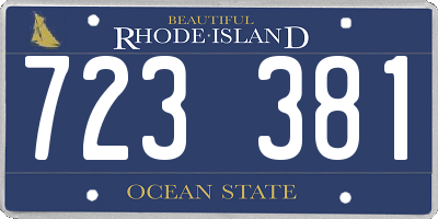RI license plate 723381
