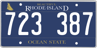 RI license plate 723387