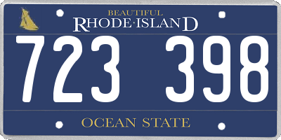 RI license plate 723398