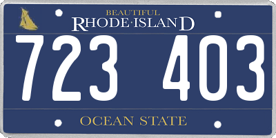 RI license plate 723403