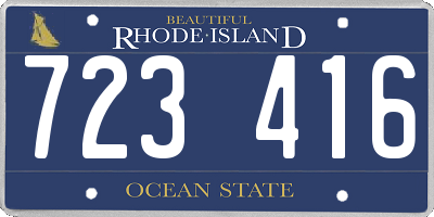 RI license plate 723416