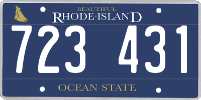 RI license plate 723431