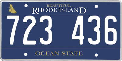 RI license plate 723436