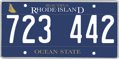 RI license plate 723442