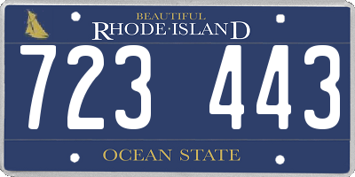 RI license plate 723443