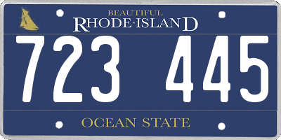 RI license plate 723445