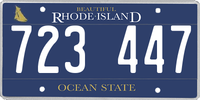 RI license plate 723447