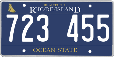 RI license plate 723455
