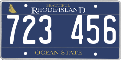 RI license plate 723456