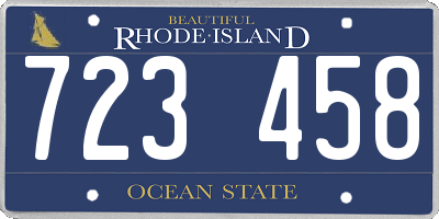 RI license plate 723458