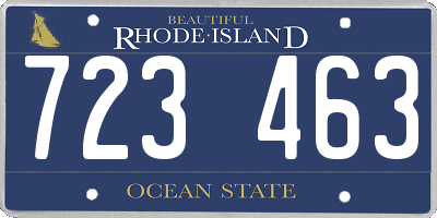 RI license plate 723463