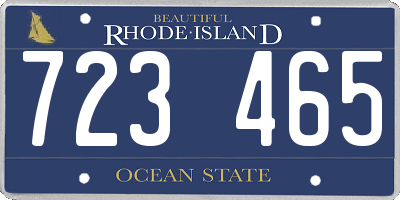 RI license plate 723465