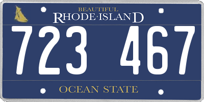 RI license plate 723467