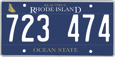 RI license plate 723474