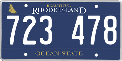 RI license plate 723478