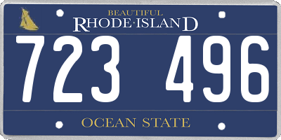 RI license plate 723496