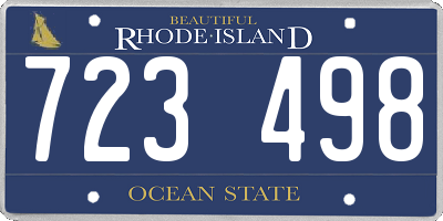 RI license plate 723498