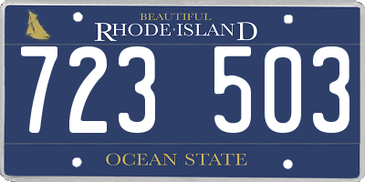 RI license plate 723503