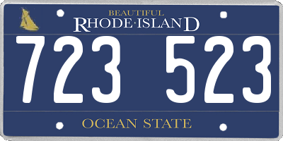 RI license plate 723523
