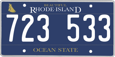 RI license plate 723533