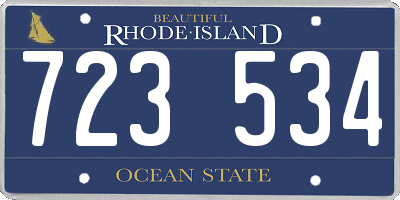 RI license plate 723534