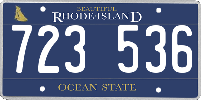 RI license plate 723536