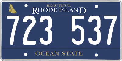 RI license plate 723537