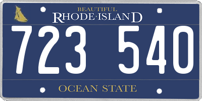 RI license plate 723540