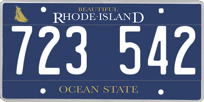 RI license plate 723542
