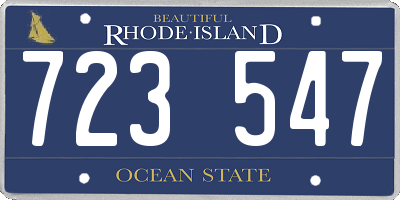 RI license plate 723547