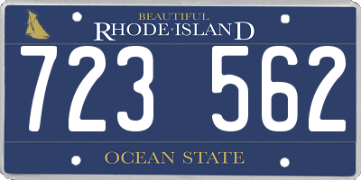 RI license plate 723562
