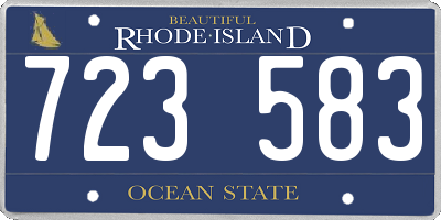 RI license plate 723583