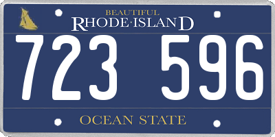 RI license plate 723596