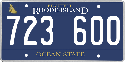RI license plate 723600