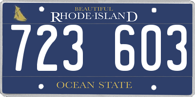 RI license plate 723603