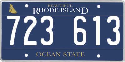RI license plate 723613