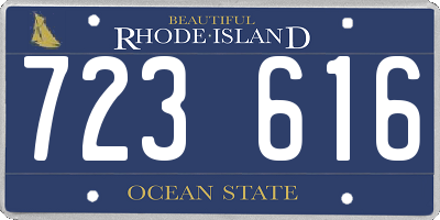 RI license plate 723616