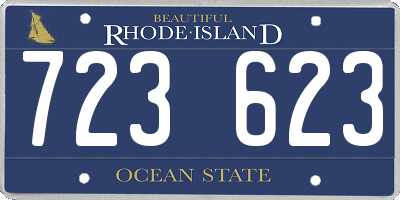 RI license plate 723623