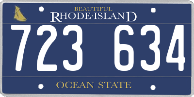 RI license plate 723634