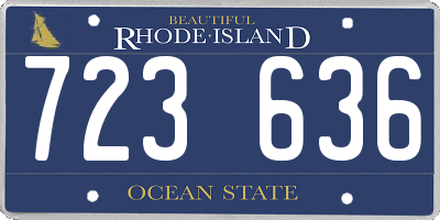 RI license plate 723636
