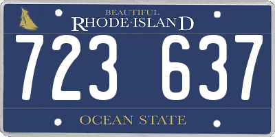 RI license plate 723637
